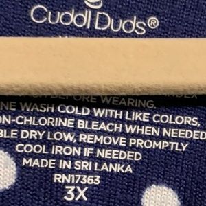 CUDDL DUDS NAVY DOTS NIGHT SHIRT
